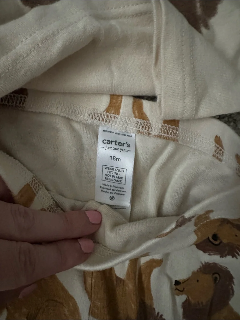 Carter's Beige & Gray Lion 'King of Snores' Pajama Set